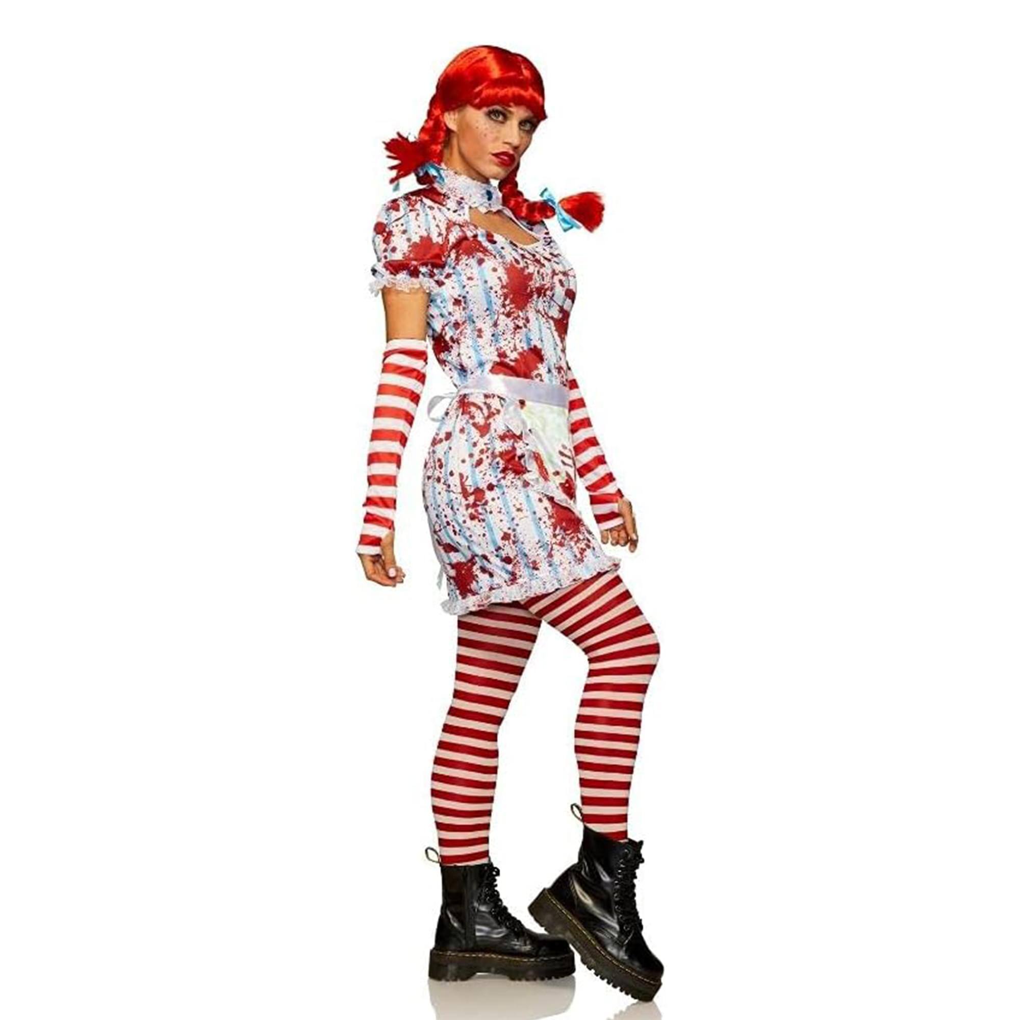 Alt View 2. Seeing Red - Evil Fast Food Girl Adult Costume | Medium - Red.