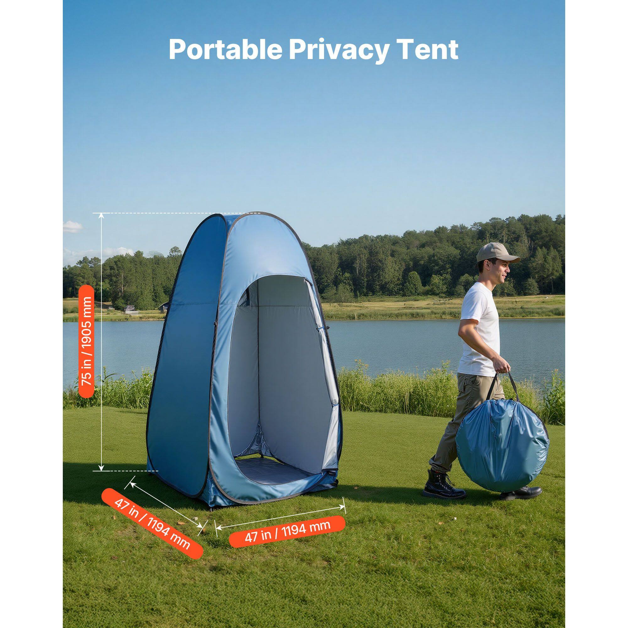 Portable Privacy Tent  
75 in / 1905 mm  
47 in / 1194 mm  
47 in / 1194 mm