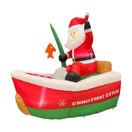 Celebrations - Fishing Santa 5 ft. Inflatable - Multicolored