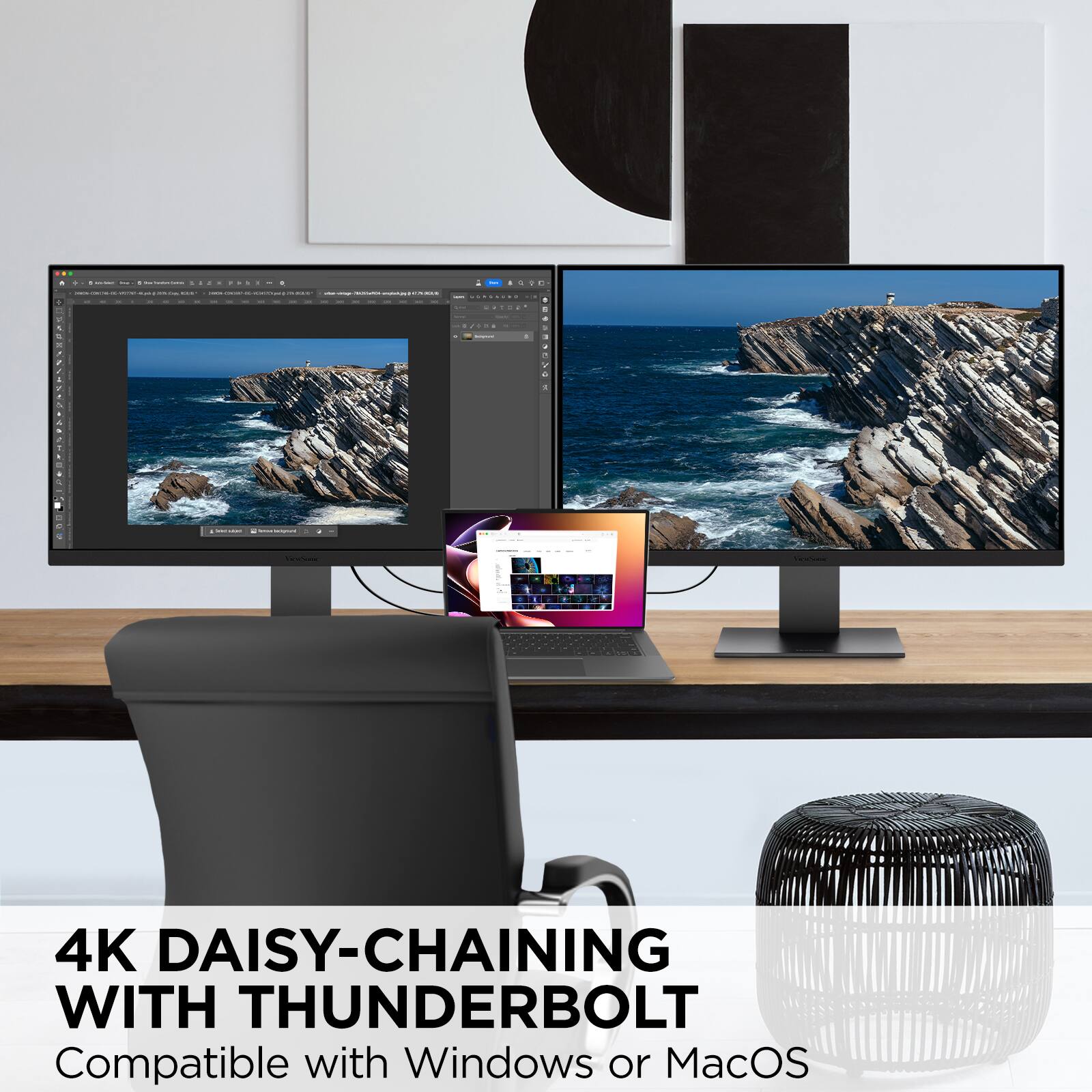 4K DAISY-CHAINING WITH THUNDERBOLT  
Compatible with Windows or MacOS