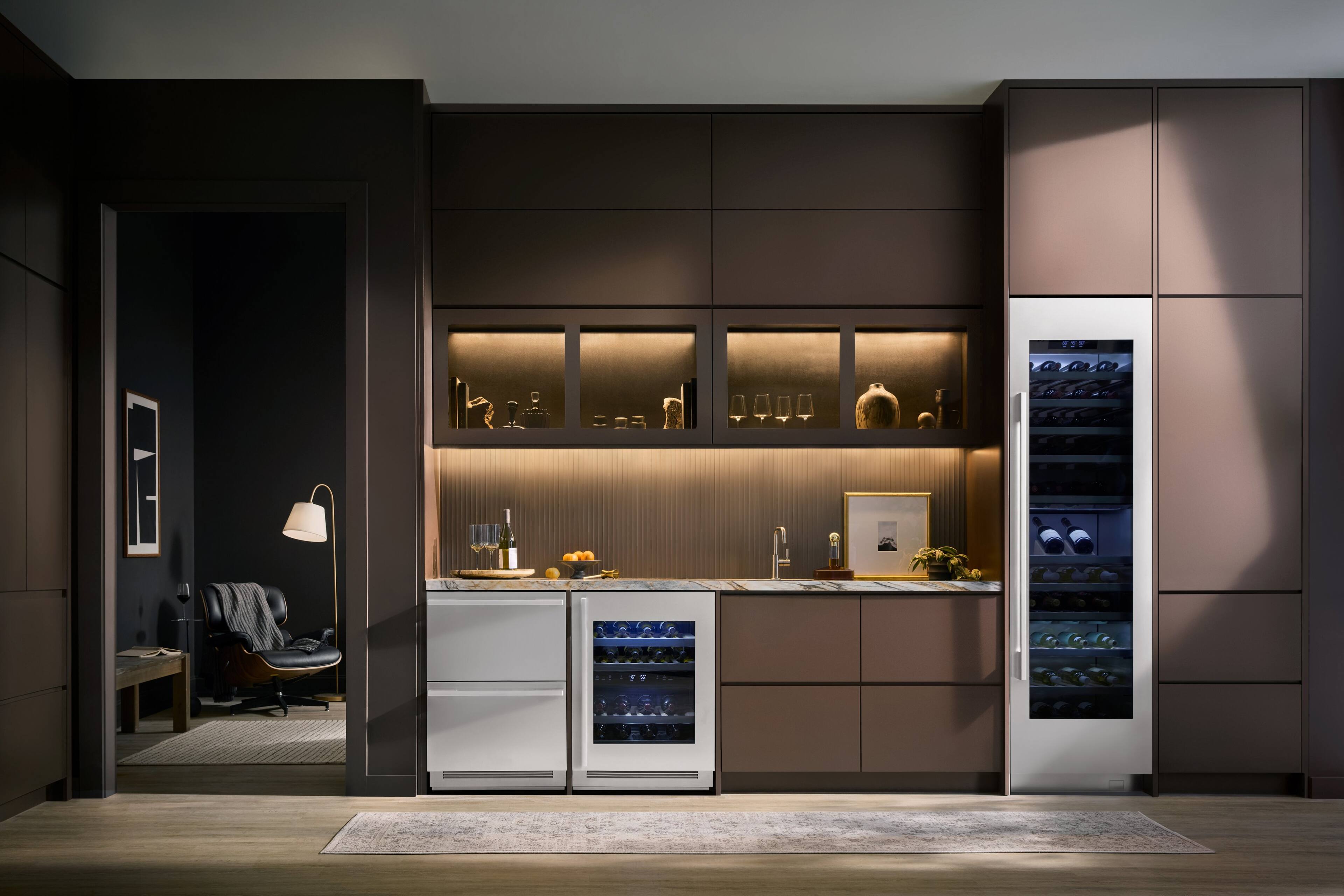 Alt View 4. SKS - 24-inch 113-Bottle Built-In Smart Column Wine Cooler with 3 Temperature Zones - Custom Panel Ready.