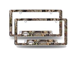 Rico Industries - Los Angeles Lakers Chrome Metal (Set of 2) License Plate Frames with Bold Mossy Oak Camouflaged Camo Design - Multi