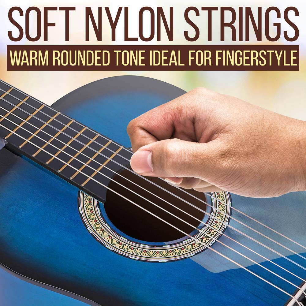 SOFT NYLON STRINGS  
WARM ROUNDED TONE IDEAL FOR FINGERSTYLE