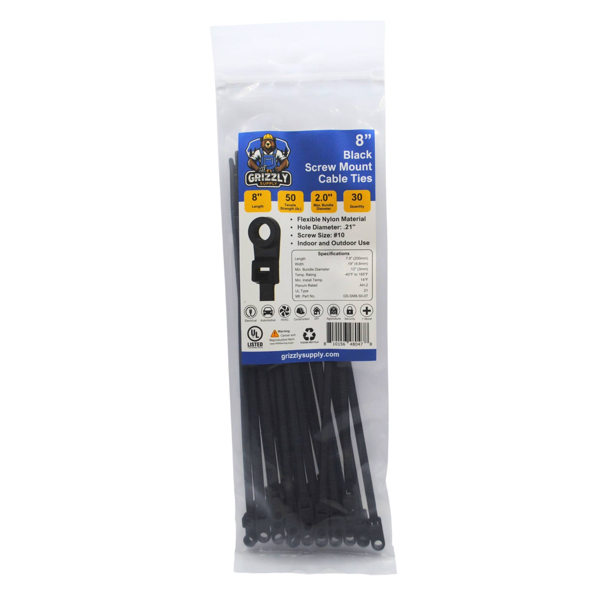 8" Black Screw Mount GRIZZLY Cable Ties
50 Quantity
2.0" Length
30
Flexible Nylon Material
Hole Diameter: 21"
Screw Size: #10
Indoor and Outdoor Use
Specifications:
- 47°F to 158°F
- 447 lbs
- 200 lbs
- 100 lbs
- 100 lbs
- 100 lbs
- 100 lbs
- 100 lbs
- 100 lbs
- 100 lbs
- 100 lbs
- 100 lbs
- 100 lbs
- 100 lbs
- 100 lbs
- 100 lbs
- 100 lbs
- 100 lbs
- 100 lbs
- 100 lbs
- 100 lbs
- 100 lbs
- 100 lbs
- 100 lbs
- 100 lbs
- 100 lbs
- 100 lbs
- 100 lbs
- 100 lbs
- 100 lbs
- 100 lbs
- 100 lbs
- 100 lbs
- 100 lbs
- 100 lbs
- 100 lbs
- 100 lbs
- 100 lbs
- 100 lbs
- 100 lbs
- 100 lbs
- 100 lbs
- 100 lbs
- 100 lbs
- 100 lbs
- 100 lbs
- 100 lbs
- 100 lbs
- 100 lbs
- 100 lbs
- 100 lbs
- 100 lbs
- 100 lbs
- 100 lbs
- 100 lbs
- 100