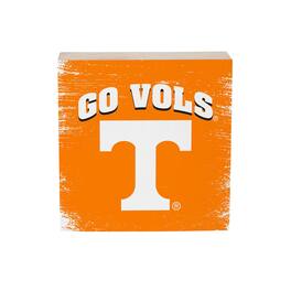 Evergreen Enterprises - Tennessee Volunteers 6" Square Fan Chant Wood Block Shelf Sign - Multicolor