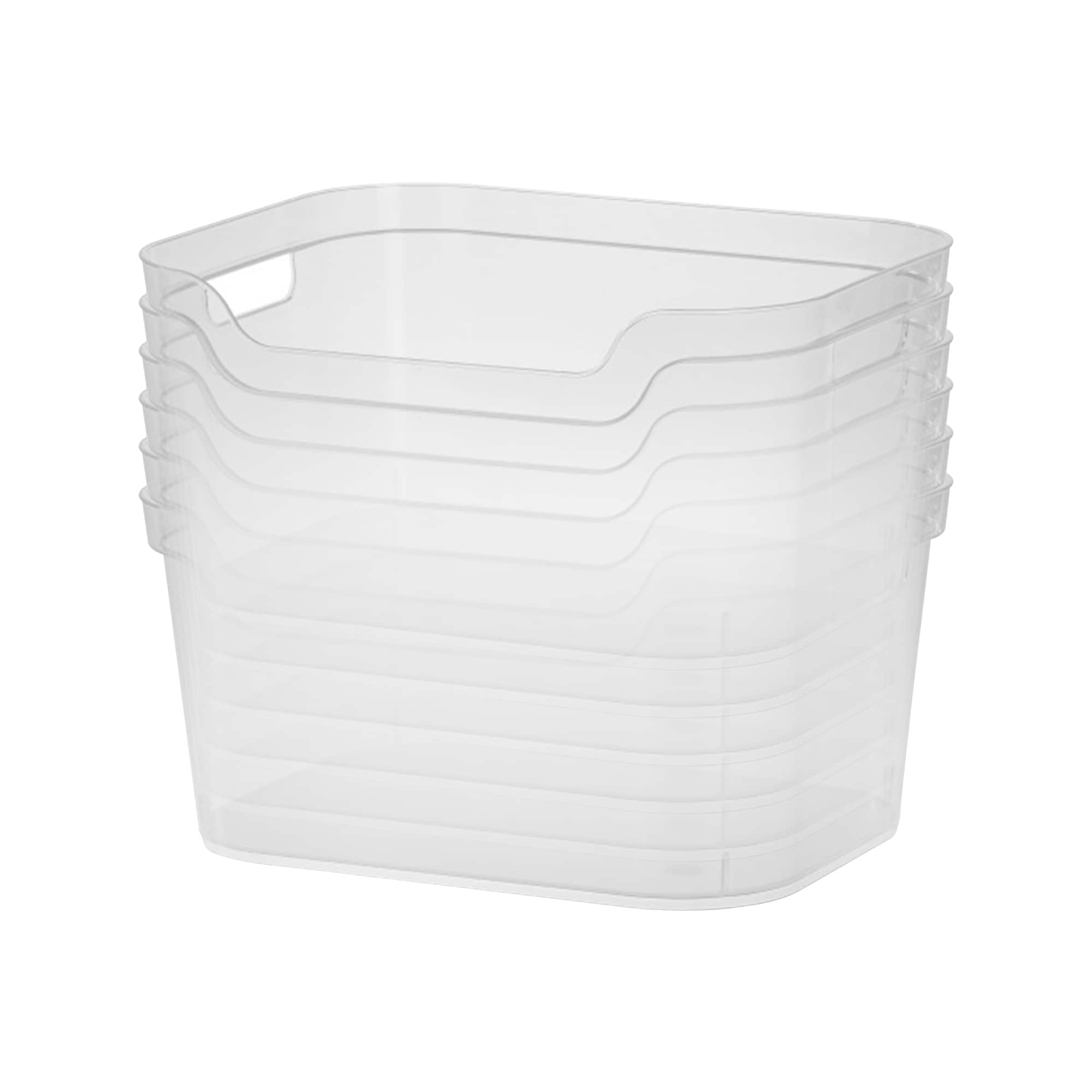 Sterilite - 7 x 11 x 14.25 Inch Open Storage Bin w/ Carry Handles, (6 Pack) - Clear