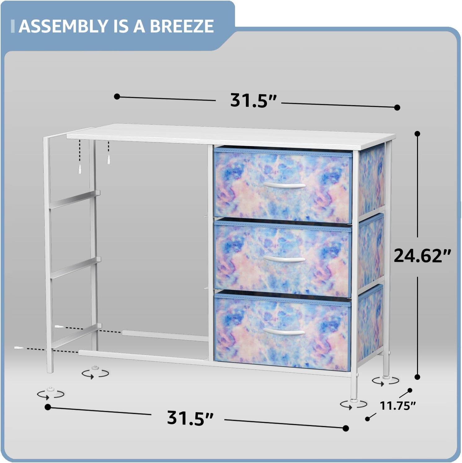 ASSEMBLY IS A BREEZE

31.5"  
24.62"  
31.5"  
11.75"