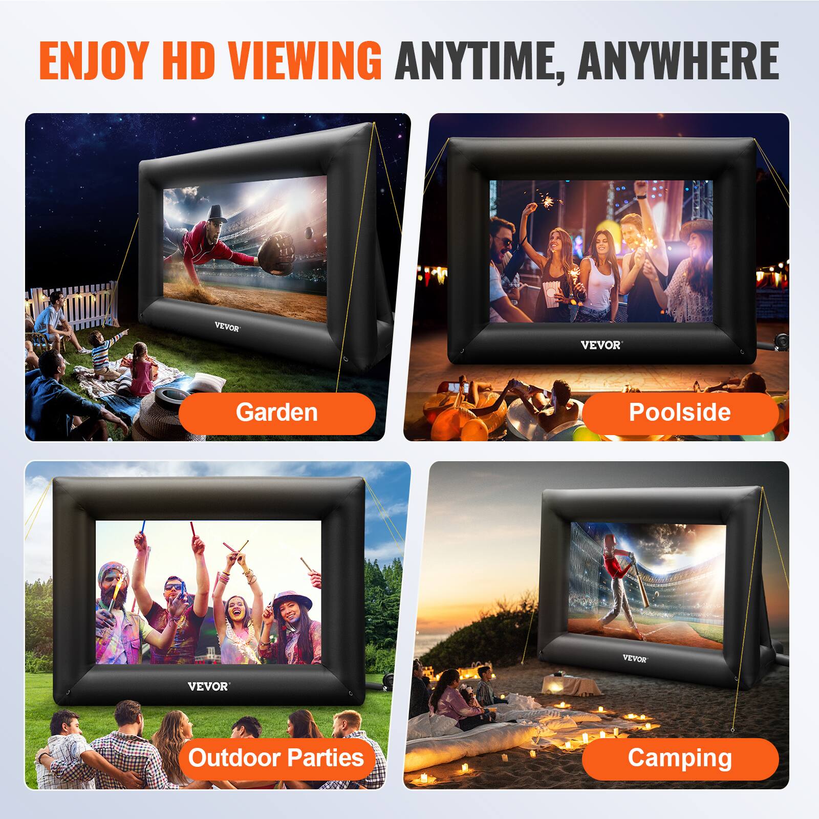 ENJOY HD VIEWING ANYTIME, ANYWHERE

Garden
Poolside
Outdoor Parties
Camping