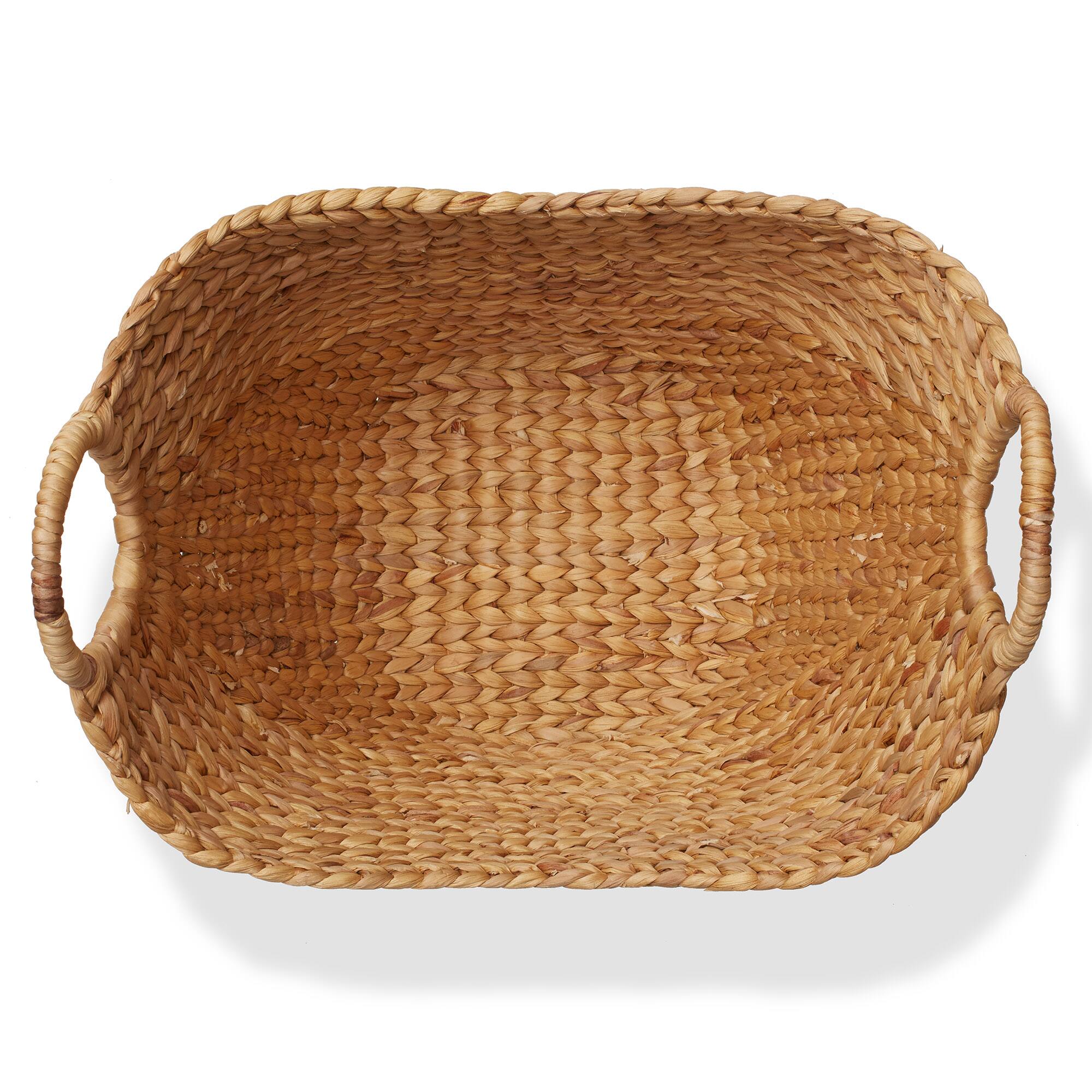 Alt View 5. Casafield - Large Water Hyacinth Boat Basket for Laundry - Natural.