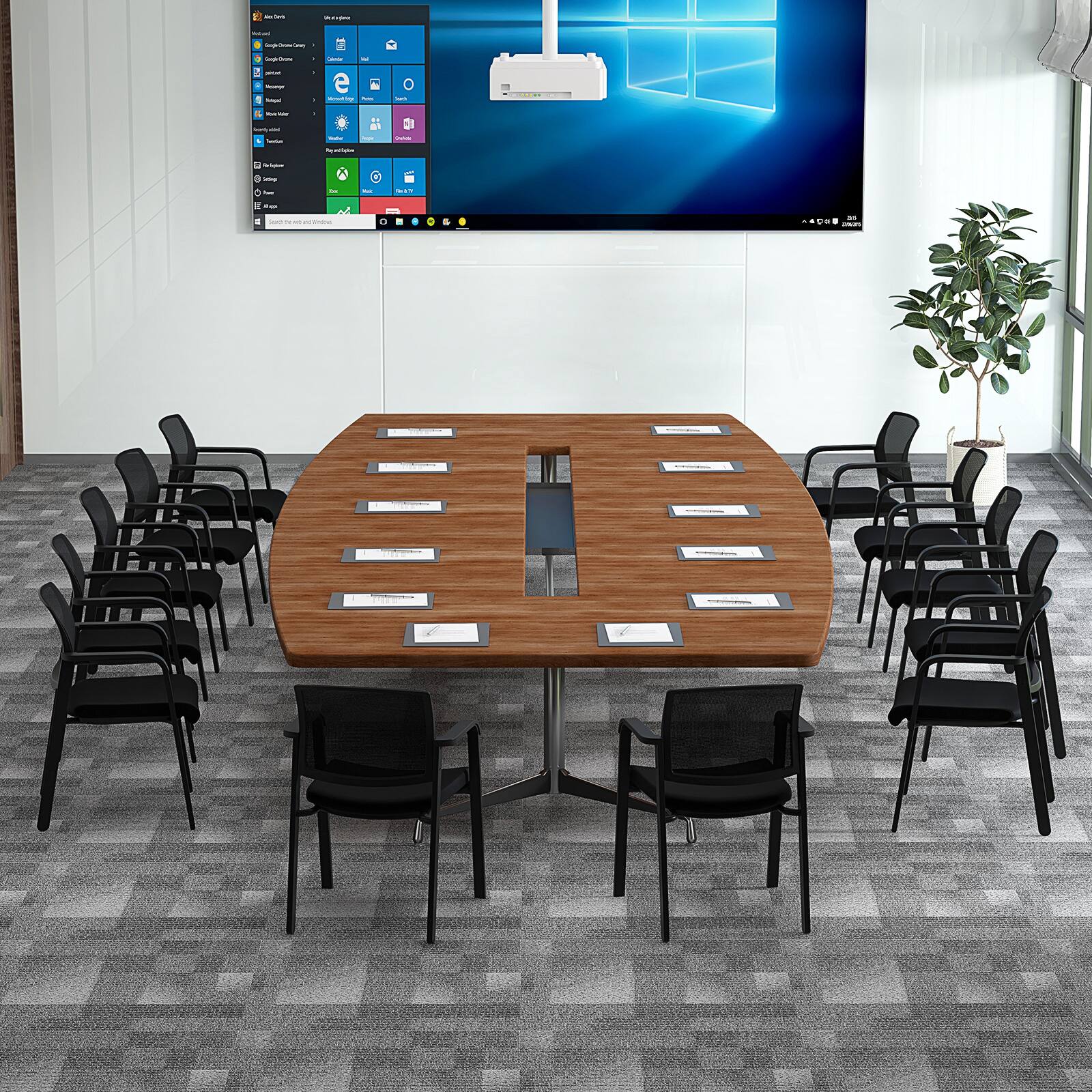 Alt View 3. Gymax - Gymax 12-Pack Office Conference Chair Set Mesh Guest Reception Stack Chairs w/ Caster Wheels - Black.