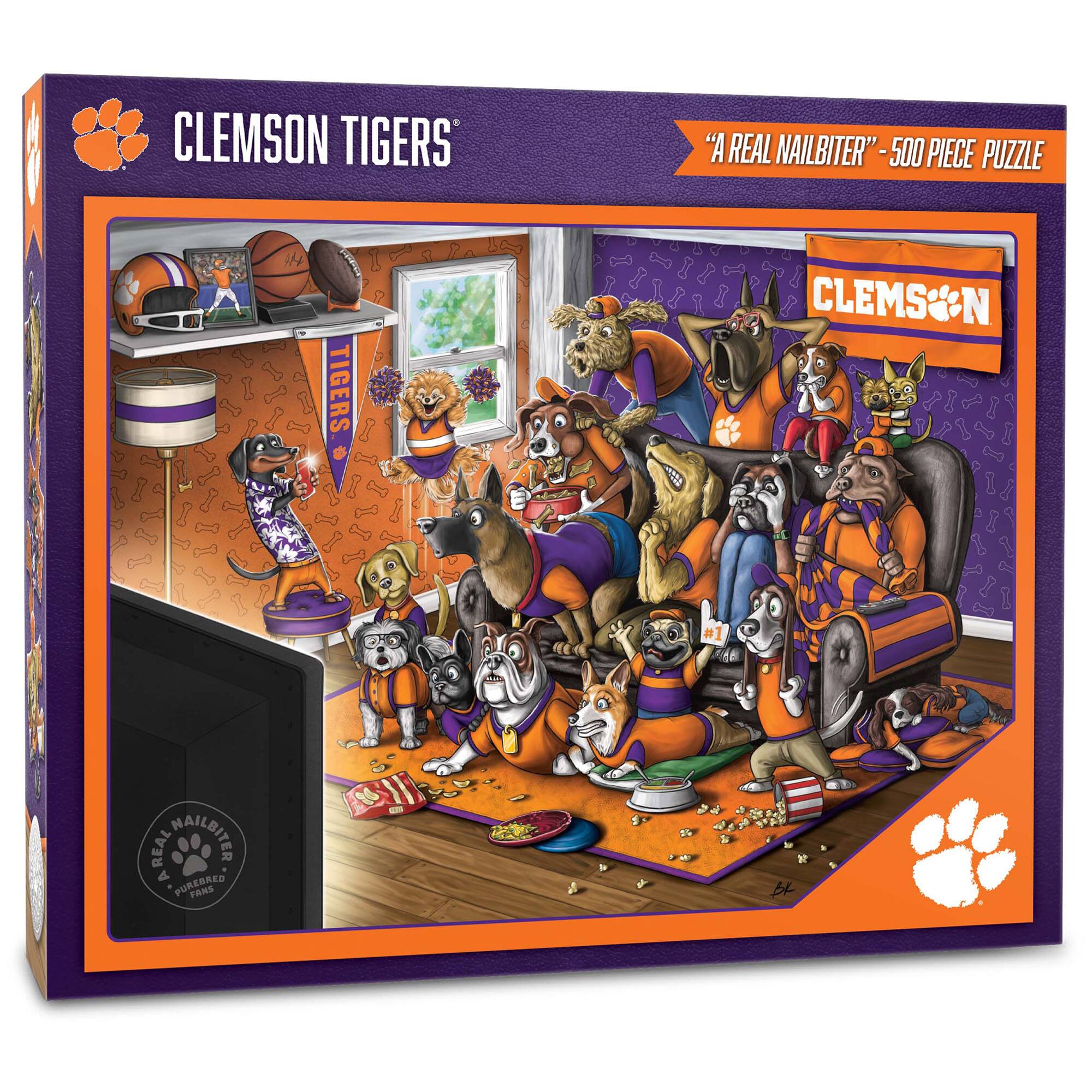 Photos - Jigsaw Puzzle / Mosaic YouTheFan - Clemson Tigers Purebred Fans 18'' x 24'' A Real Nailbiter 500-Piece Puzzle - Multicolor