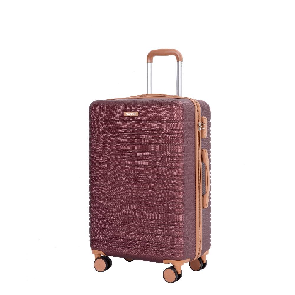 Back. Ropilly - Ropilly 5 Piece Luggage Set Wine Red Hard Case Luggage with TSA Lock - Wine Red.