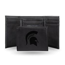 Rico Industries - Michigan State Spartans Laser Engraved Black Trifold Wallet - Multi