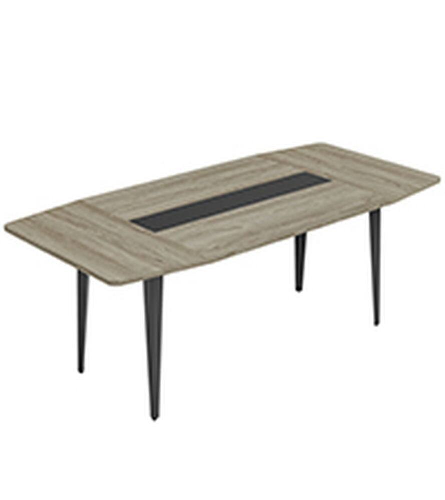 Back. Kadyn - Kadyn Study Writing Desk, Computer Desk,6FT / 8FT Conference Table, Modern Boat Shaped Meeting Table,Gray & Black - Gray.