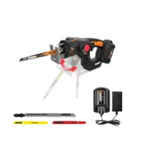 WORX - Axis 20V Cordless Brushless Reciprocating & Jig Saw (1 x Battery & 1 x Charger Included) - Black - Front_Zoom
