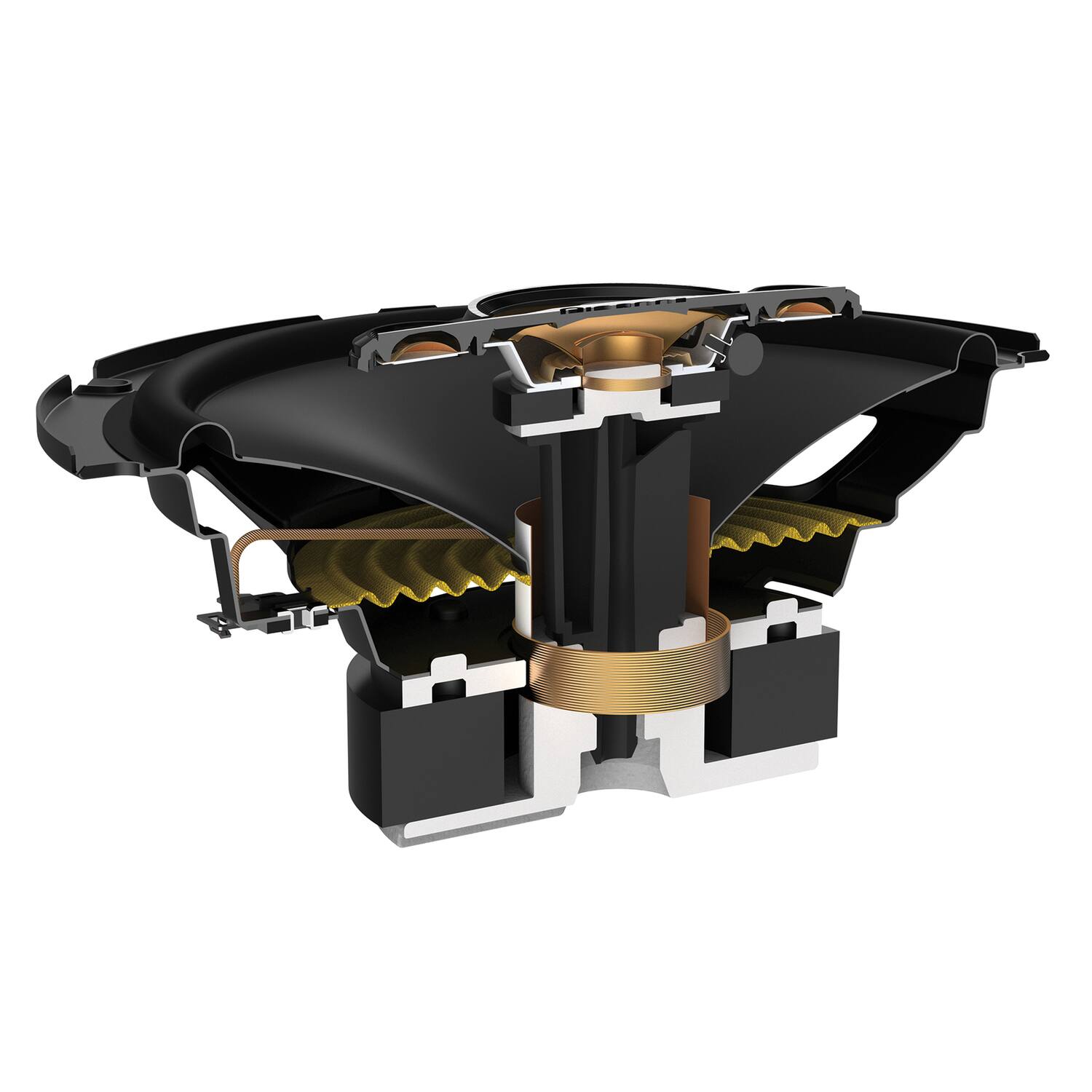 Back. Pioneer - TS-A1681F 6.5" 350W 4-Way Full-Range Coaxial Speakers 2 Pack - Black.