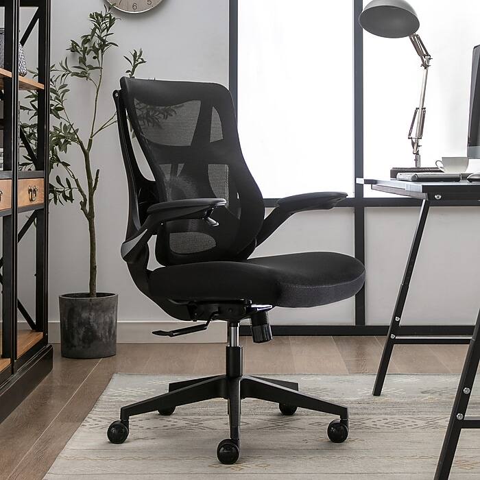 Alt View 1. Beautyrest - Beautyrest ErgoMax Ergonomic Mesh Swivel Task Chair, Black (60078-BLK) - Black.
