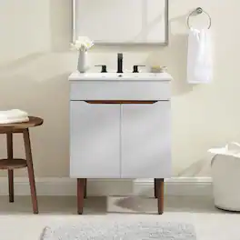 Modway - Harvest Bathroom Vanity Basin Included - Gray White