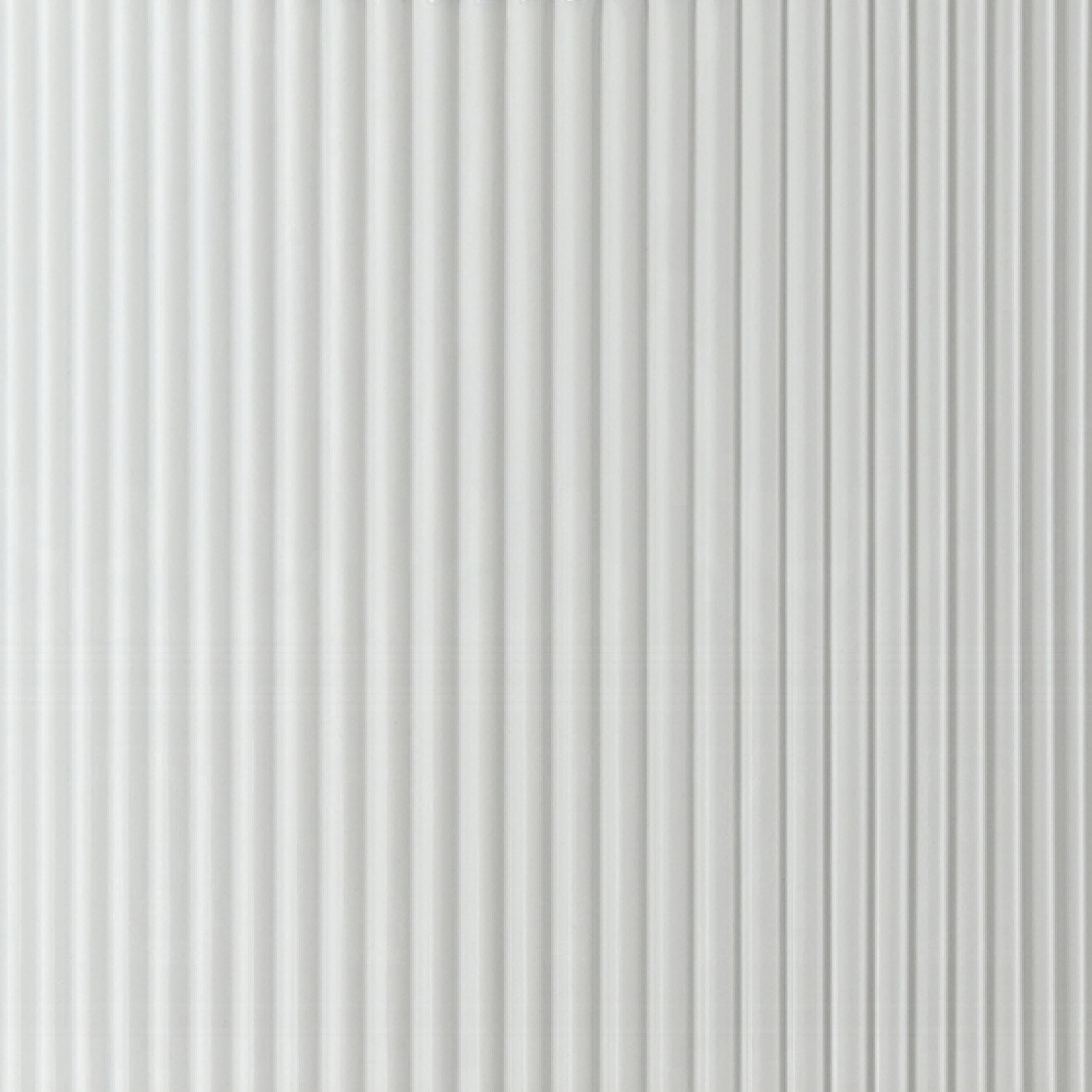 Alt View 3. Manhattan Lane - Del Modern Side End Table, 22 Inch Round Top, Glossy White Ribbed Base - Glossy White.
