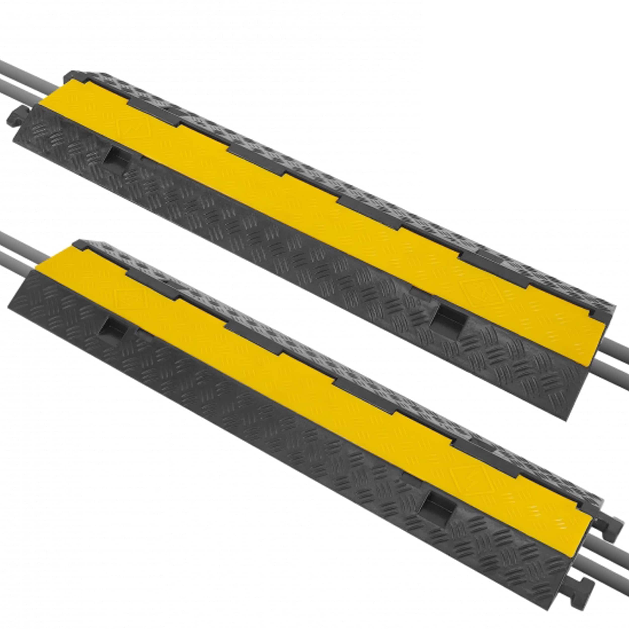 Pyle - Durable Cable Ramp Protective Cover - 2,000 lbs. Heavy Duty Hose & Cable Track Protector
