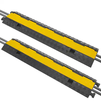 Front. Pyle - Pyle Durable Cable Ramp Protective Cover - 2,000 lbs. Heavy Duty Hose & Cable Track Protector.