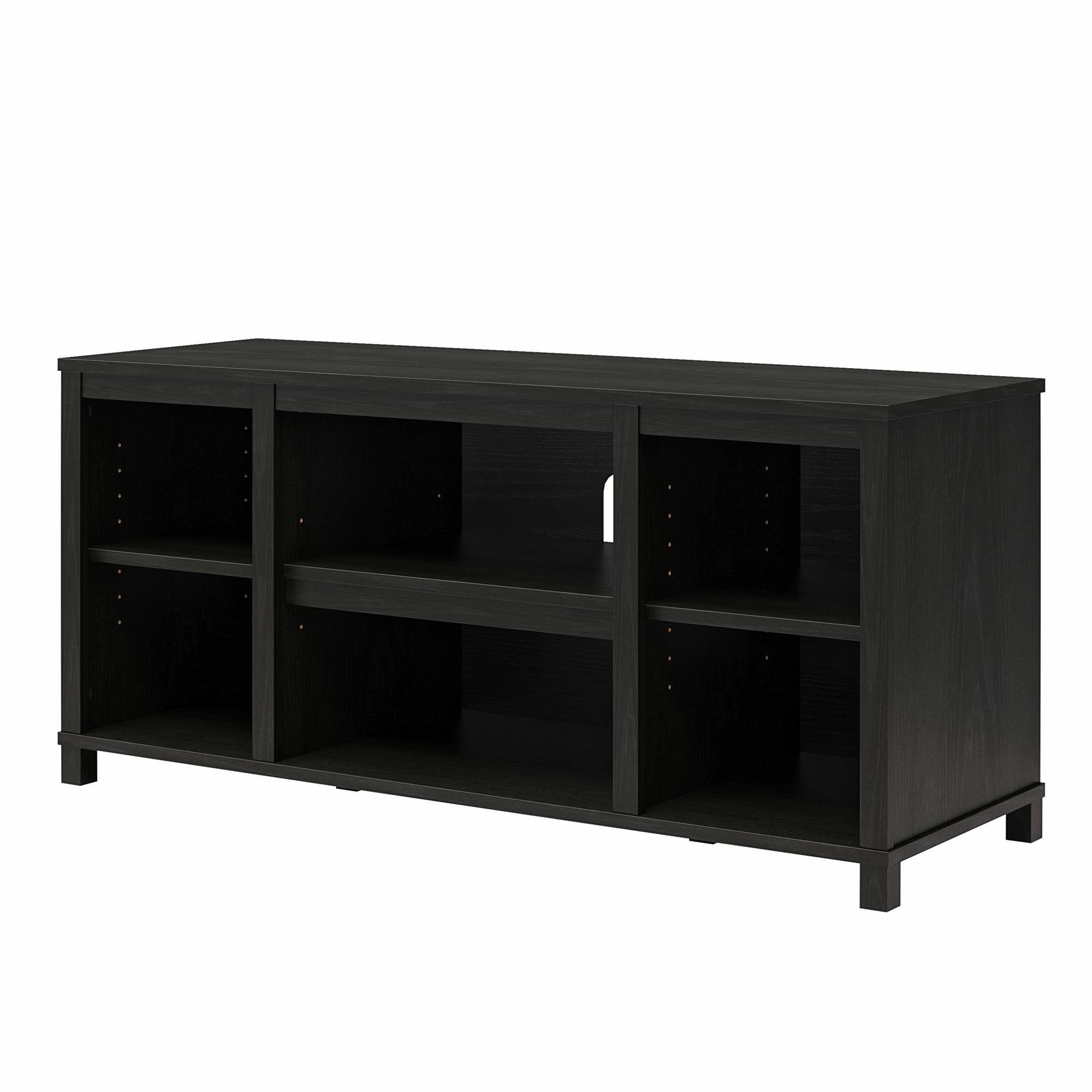 Alt View 7. Spaco - Spaco 50" TV Stand with Cord Management Holes, 3 Adjustable Shelves for Living Room Media Storage - Black.