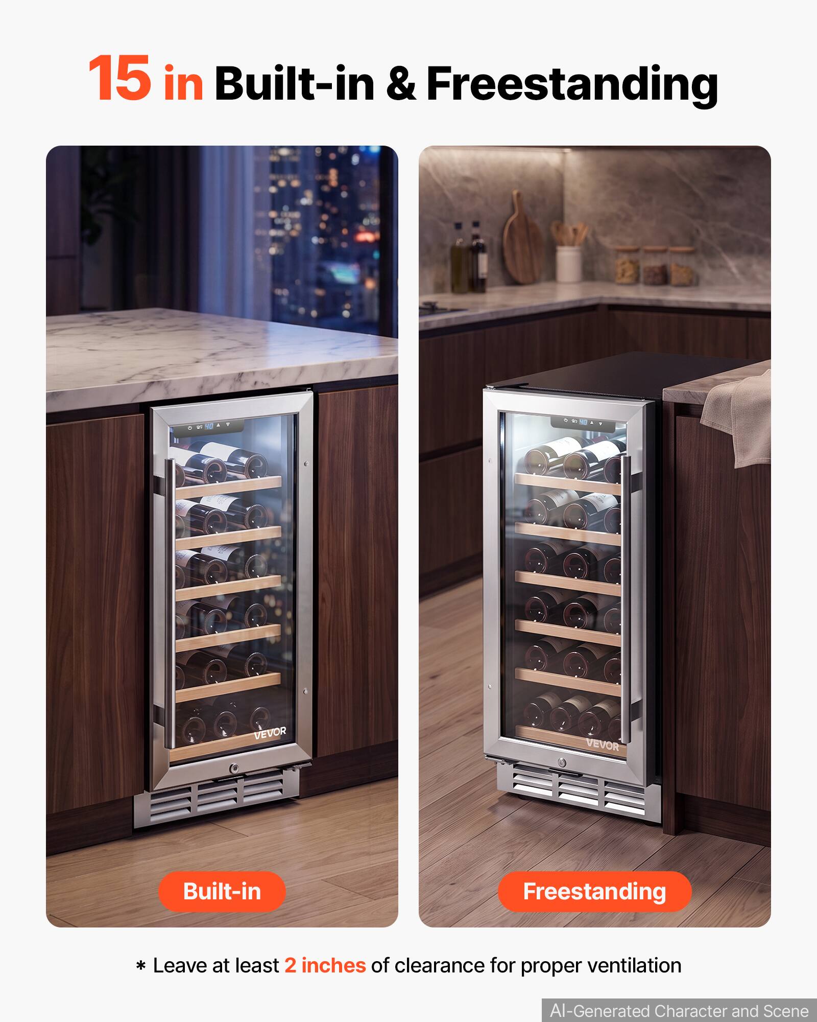15 in Built-in & Freestanding

VEVOR
VEVOR
Built-in
Freestanding
*Leave at least 2 inches of clearance for proper ventilation
AI-Generated Character and Scene