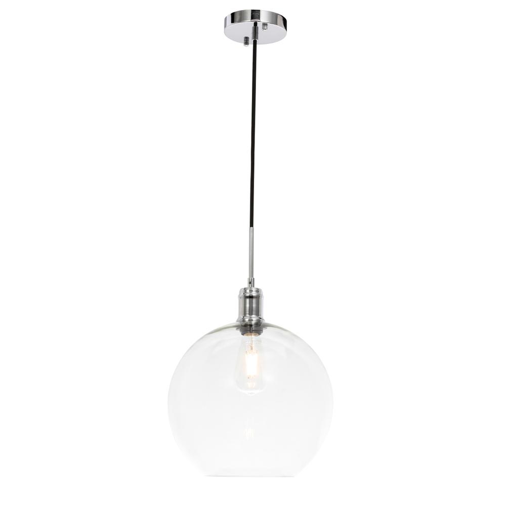 Alt View 4. Living District - Emett 1 light Chrome and Clear glass pendant - Chrome And Clear Glass.