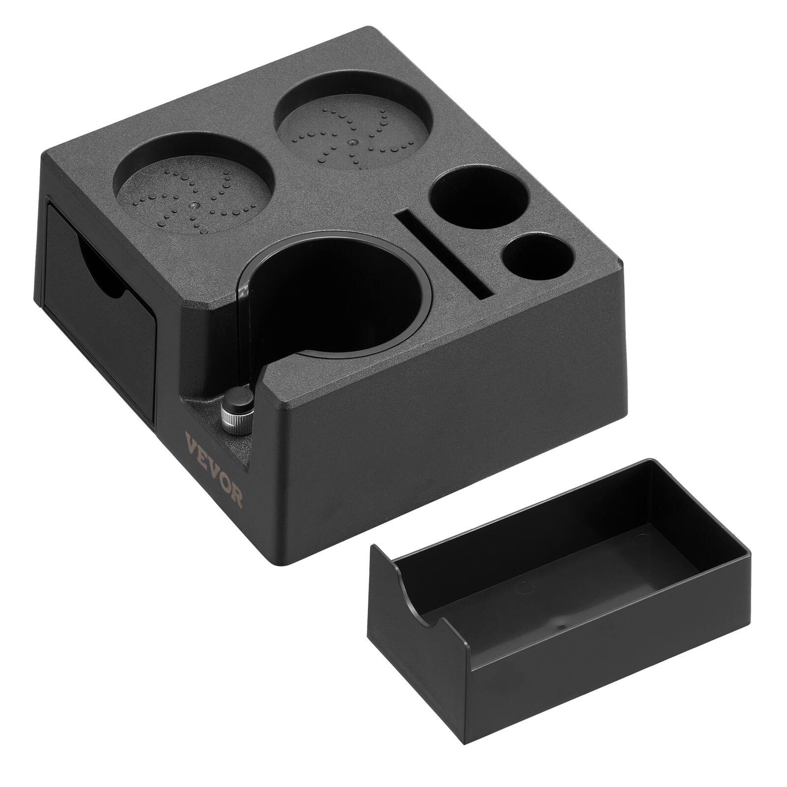 Alt View 5. VEVOR - Espresso Tamping Station, ABS Material, 7-in-1 Multifunctional Tamping Station with Detachable Slot, Easy to Clean - Black.
