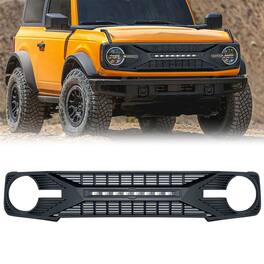 AMERICAN MODIFIED - Front Grille w/ Lights for 21-24 Ford Bronco w/o Front Camera - 21-23 Bronco w/ Off-road Lights