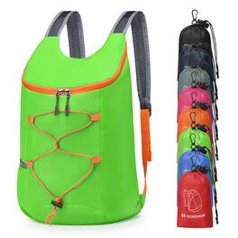 Unique Bargains - 20L Hiking-Daypack Lightweight Foldable Travel Packable Backpack for Camping Cycling Outdoor - Green