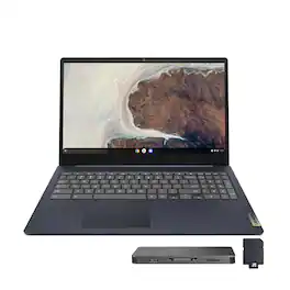 Lenovo - Ideapad 3 15.6" FHD Chromebook,Intel Celeron N4500,4GB RAM,64GB eMMC,UHD Graphics+160GB Dock Set,Chrome OS - Gray