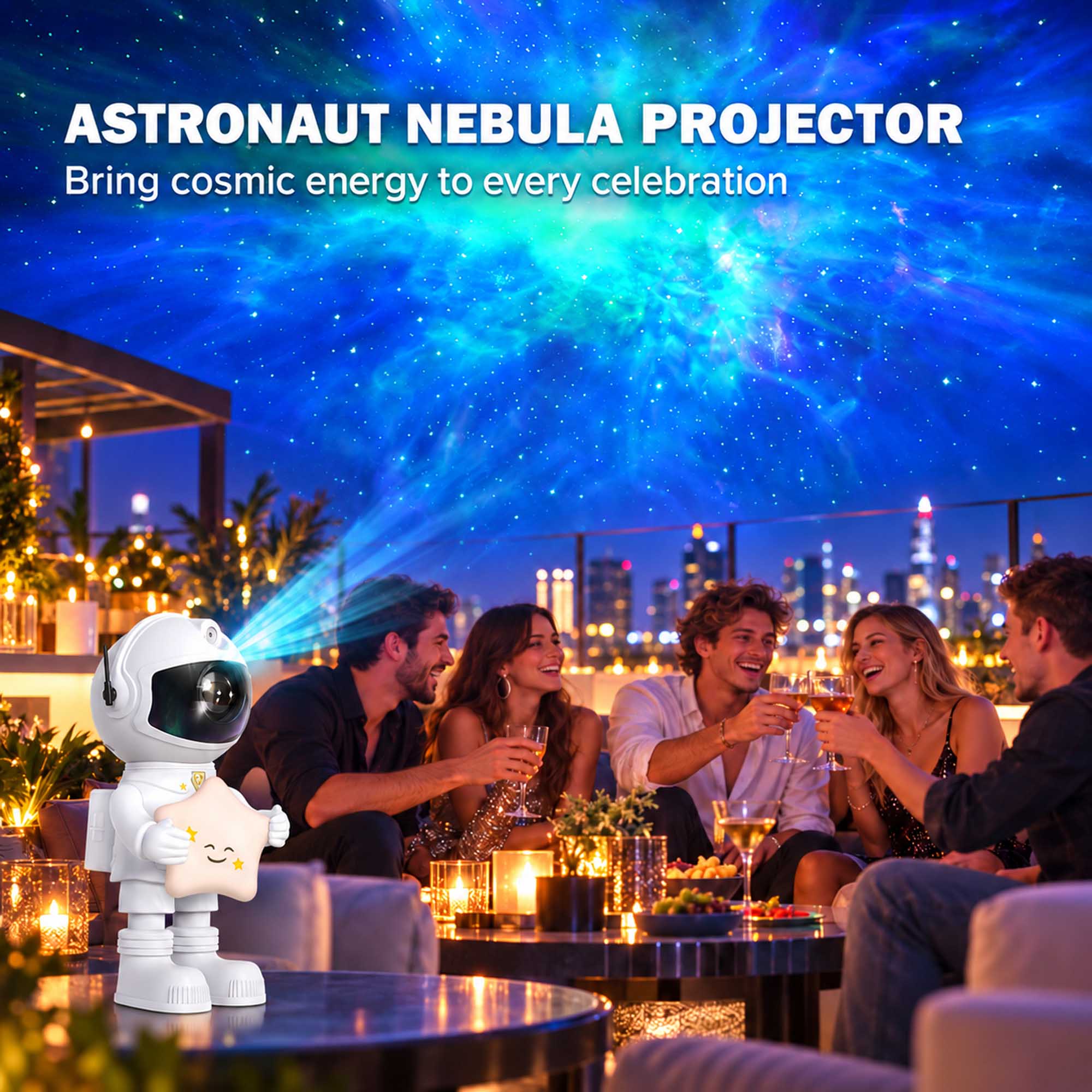 ASTRONAUT NEBULA PROJECTOR  
Bring cosmic energy to every celebration