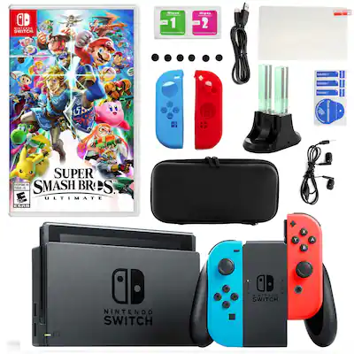 Switch with Super Smash Bros and Accessories Kit Nintendo Switch