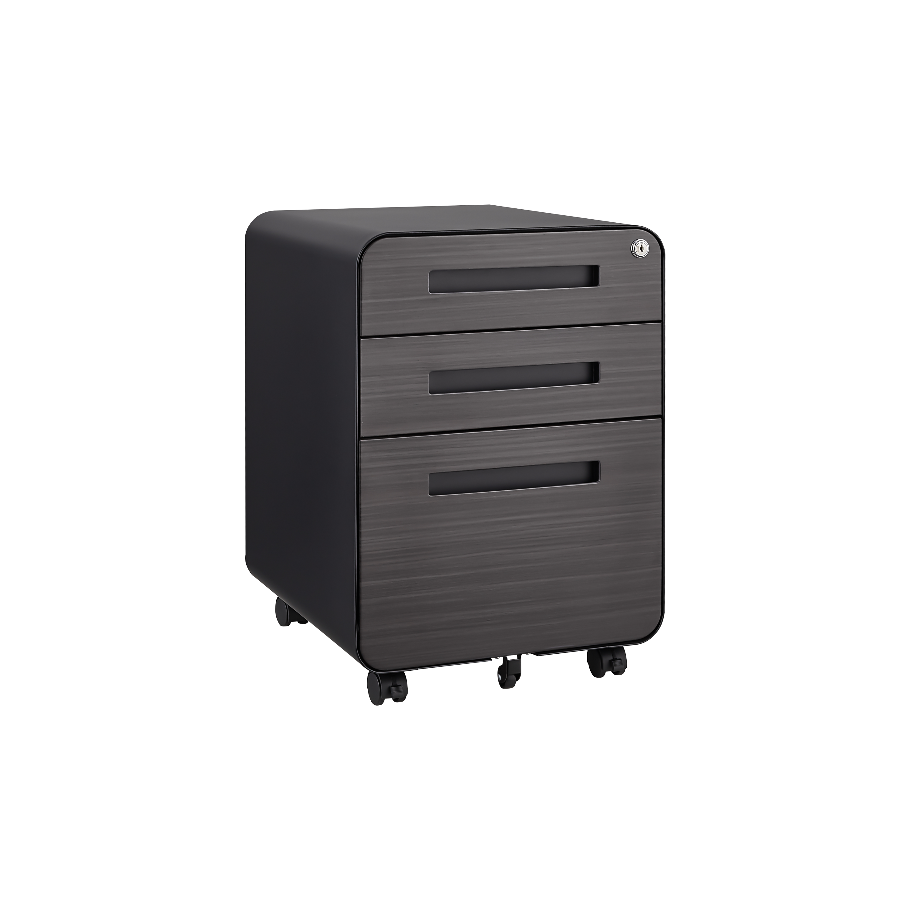 Alt View 2. GOODSILO - 3-Drawer Mobile File Cabinet Under Desk - Versatile Storage for Legal/Letter/A4 Files, Anti-Tilting, Steel - Black.