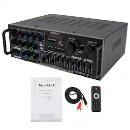 Topteng - 2500W Peak Stereo Power Amplifier with Bluetooth 5.4 - HiFi Audio Receiver, EQ Mixer, Remote, for Home Theater & Karaoke - Black