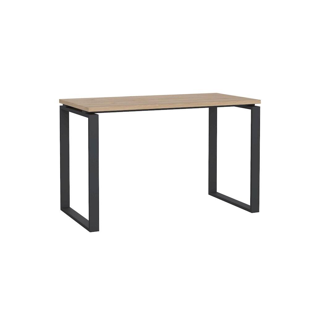 Left. Tvilum - Sign Home Office Writing Office Desk, Jackson Hickory/Matte Grey - Brown.