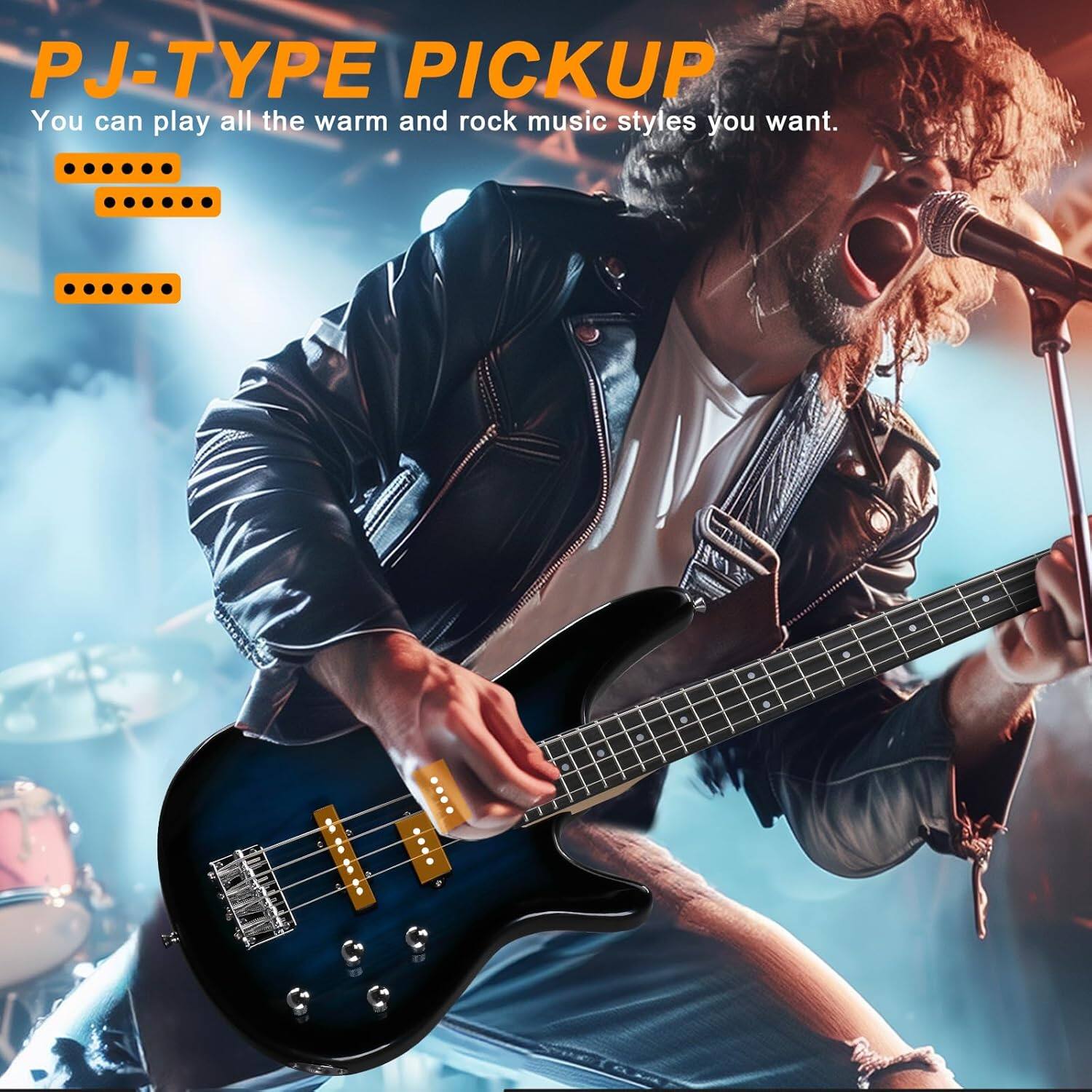 PJ-TYPE PICKUP  
You can play all the warm and rock music styles you want.