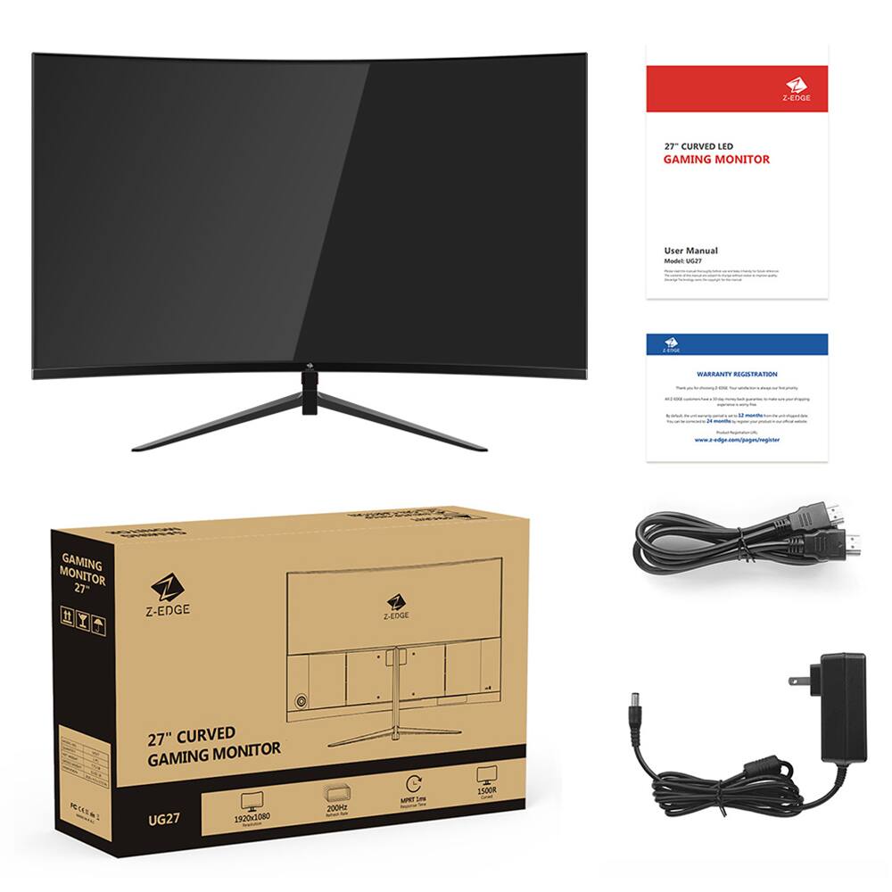 -EDGE 27" CURVED LED GAMING MONITOR User Manual Model: UG27 - WARRANTY REGISTRATION www.z-edge.com/monitor/ug27 27" CURVED GAMING MONITOR 1920x1080 200Hz MPRT 1500R