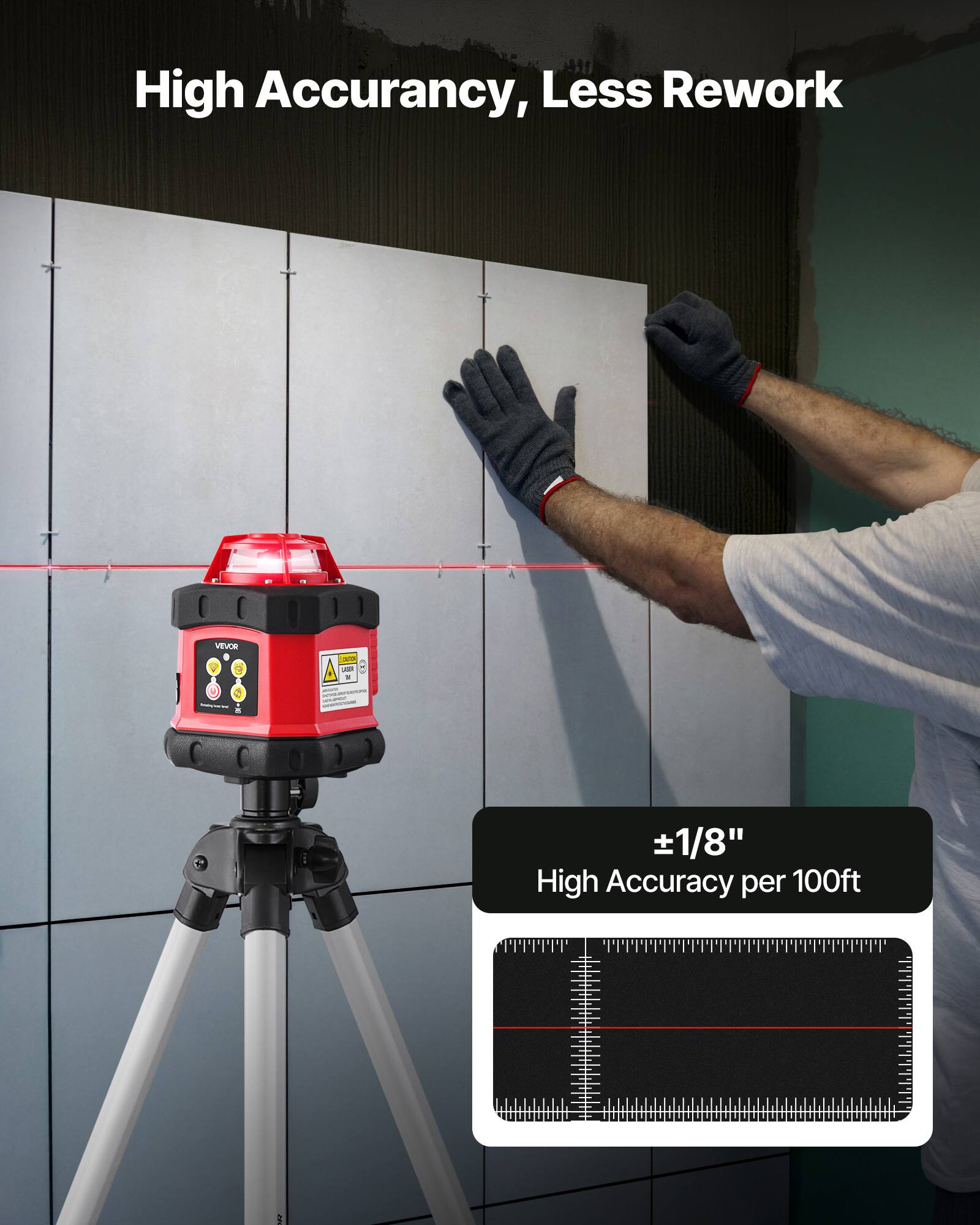 High Accuracy, Less Rework

±1/8" High Accuracy per 100ft