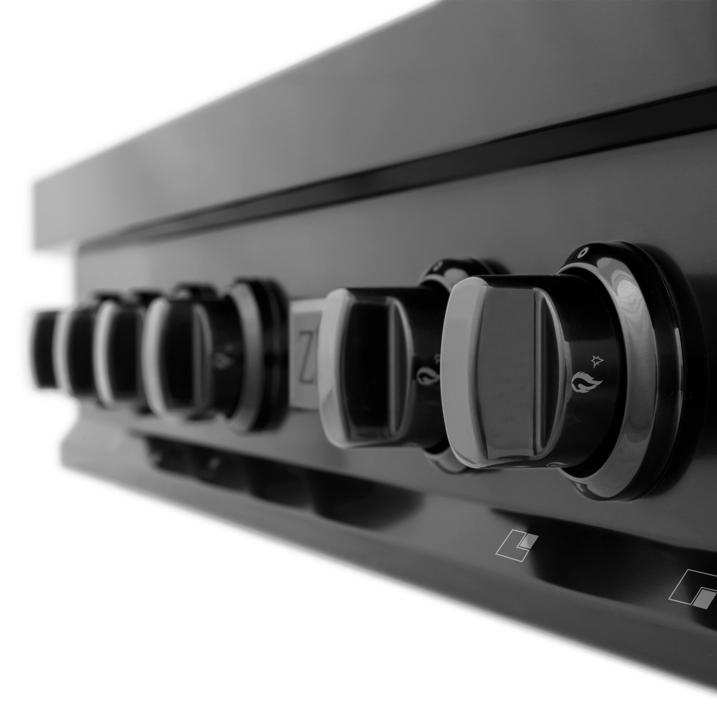 Alt View 3. ZLINE - 36 in. Legacy Gas Rangetop with 6 Brass Burners and Porcelain Cooktop (RTB-BR-36) - Black.