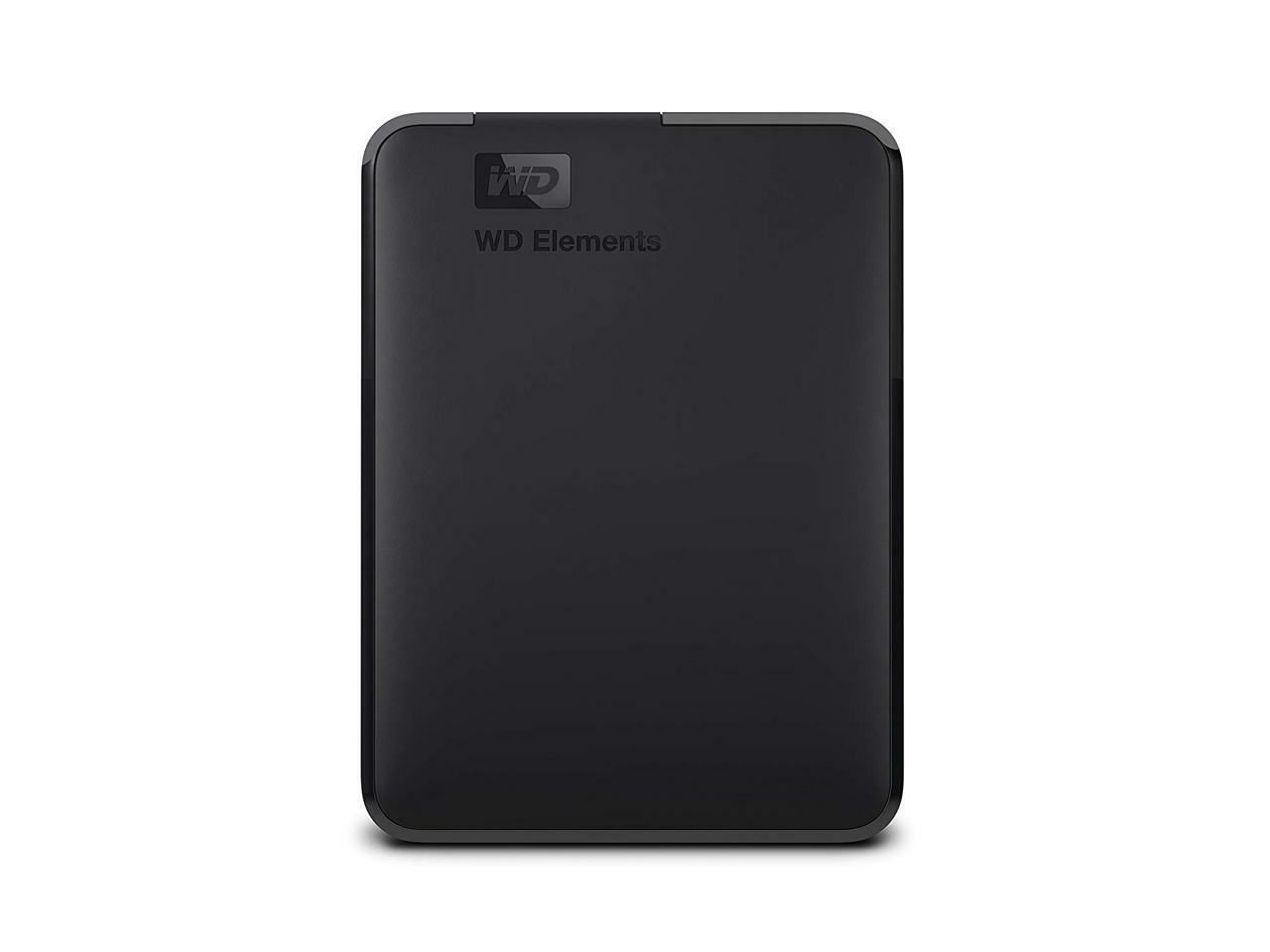 Left. Western Digital - WD 5TB Elements Portable Storage USB 3.0 Model WDBU6Y0050BBK-WESN Black - Black.