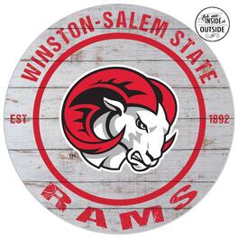 Jardine - Winston-Salem State Rams 20'' x 20'' Indoor/Outdoor Weathered Circle Sign - Red