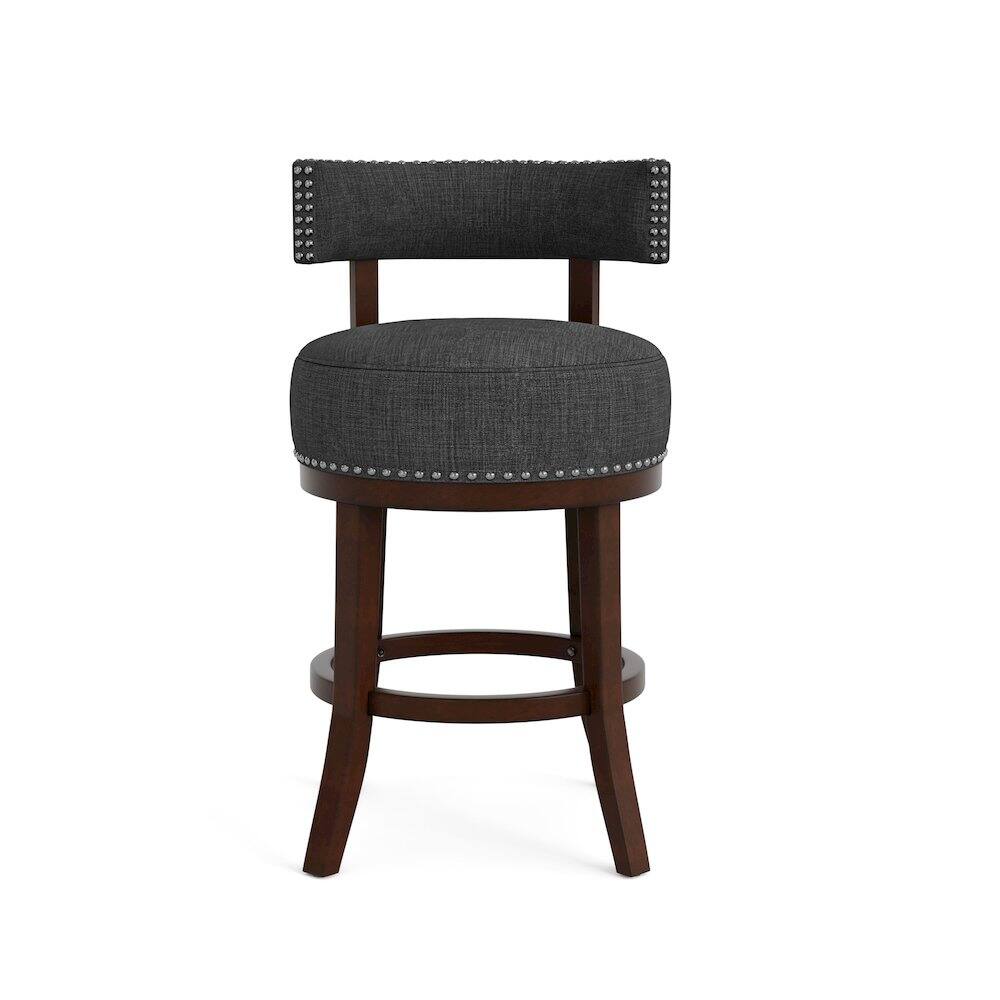 Alt View 2. Furniture of America - Kalin Fabric Swivel Bar Stool (Set of 2) - Gray.