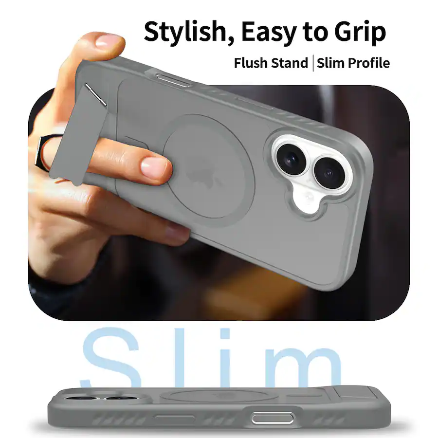 Dteck for Apple iPhone 17 Translucent Matte Case,Shockproof Stand Slim ...