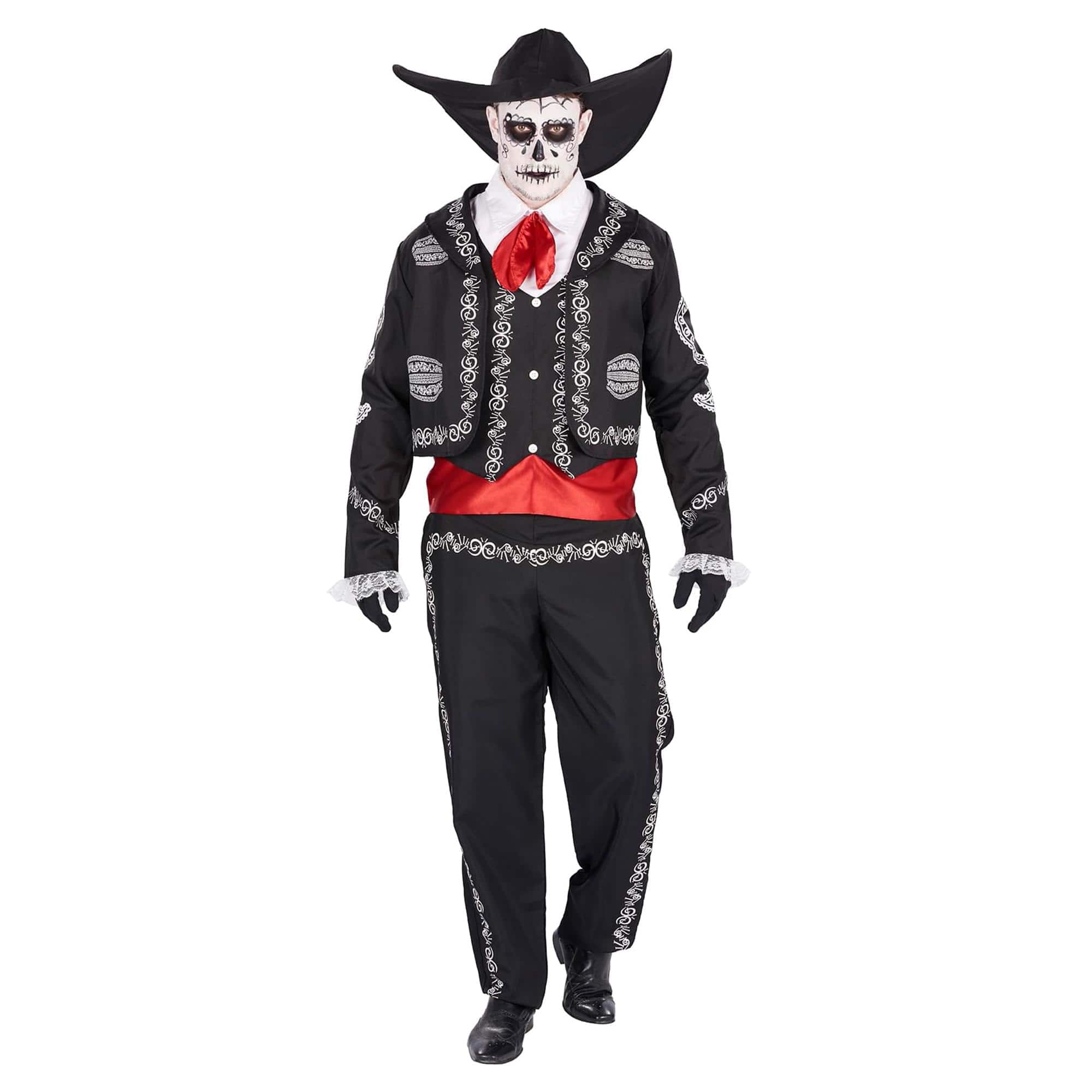 Orion Costumes - Day of the Dead Mariachi Adult Costume | Extra Large - Black