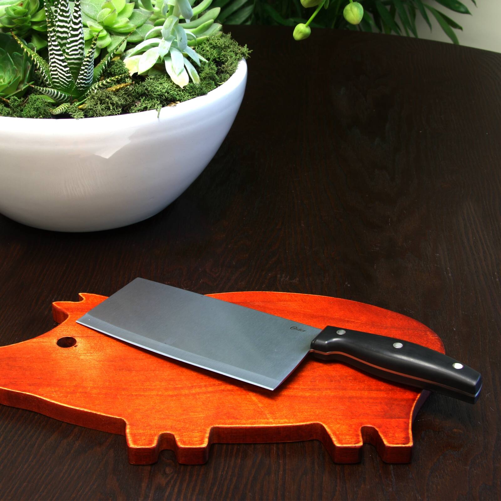 Alt View 2. Oster - Oster Granger 7 in. Fine Edge Stainless Steel Blade Cleaver - Black.