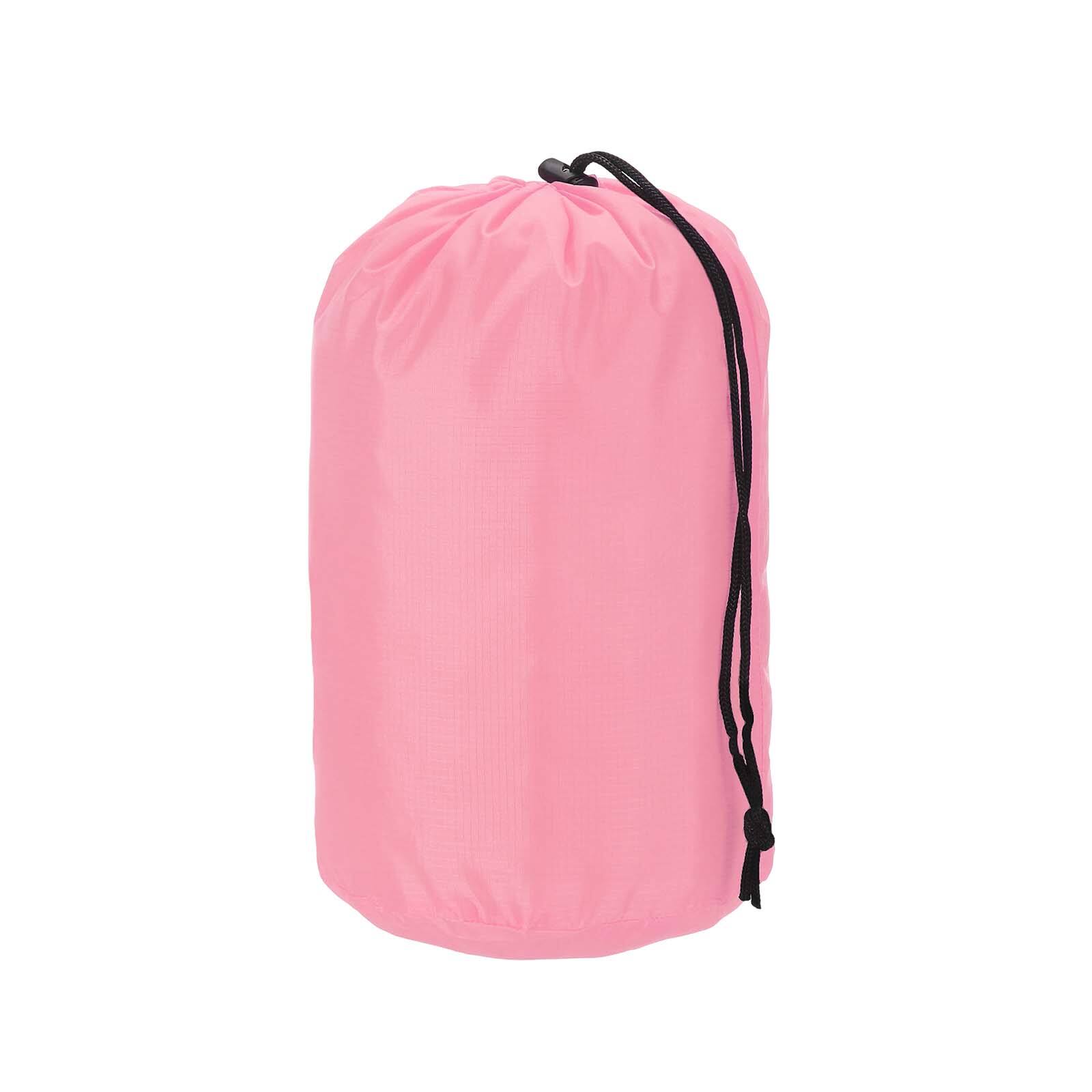 Front. Unique Bargains - Stuff Sack, Nylon Waterproof Storage Sack, Portable Drawstring Dry Bag with Toggle, 4x8Inch, for Camping - Pink.