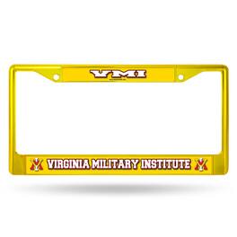 Rico Industries - VMI Keydets Yellow Painted Chrome Metal License Plate Frame - Multi