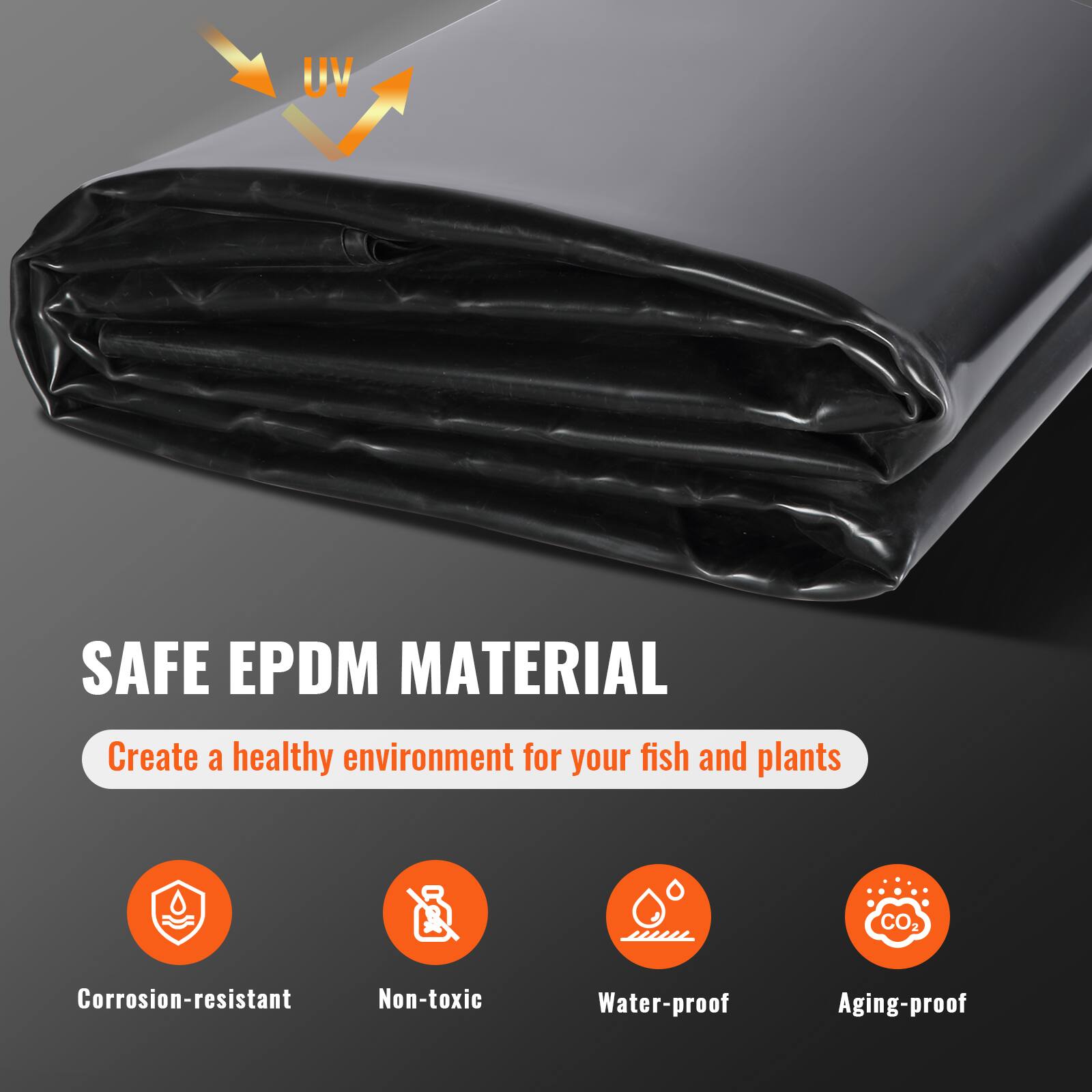 UV, SAFE EPDM MATERIAL, Create a healthy environment for your fish and plants, CO2, Corrosion-resistant, Non-toxic, Water-proof, Aging-proof